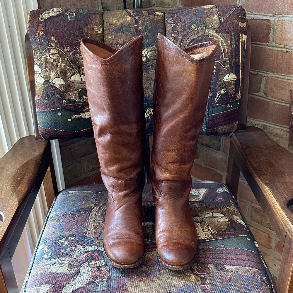 Brown Leather Knee-High Boots